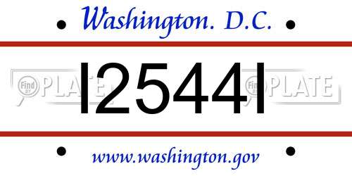 I2544I District Of Columbia License Plate