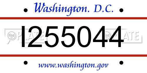 I255044 District Of Columbia License Plate