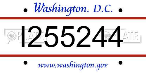 I255244 District Of Columbia License Plate