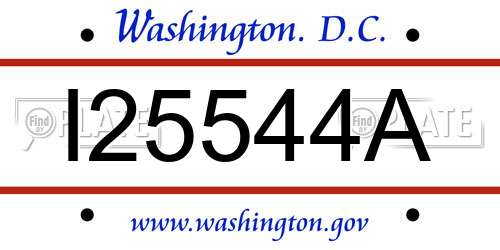I25544A District Of Columbia License Plate