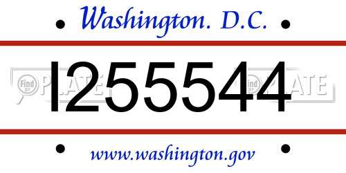 I255544 District Of Columbia License Plate