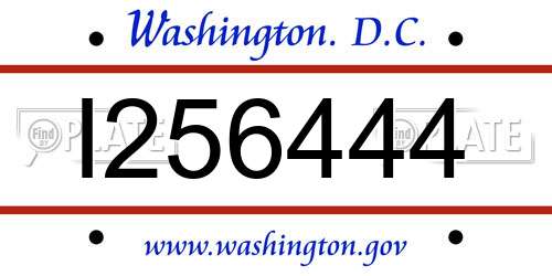 I256444 District Of Columbia License Plate