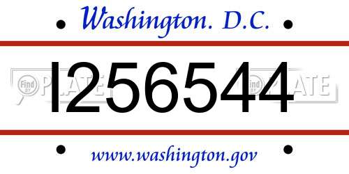 I256544 District Of Columbia License Plate