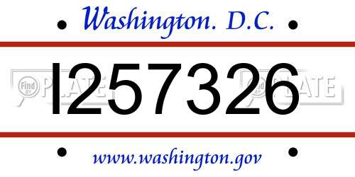 I257326 District Of Columbia License Plate