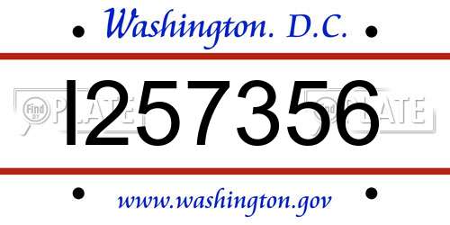 I257356 District Of Columbia License Plate