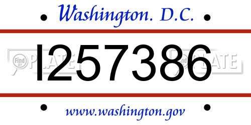 I257386 District Of Columbia License Plate