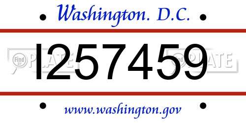 I257459 District Of Columbia License Plate