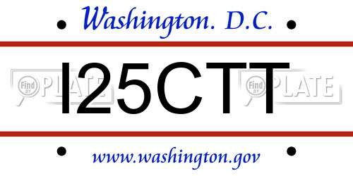 I25CTT District Of Columbia License Plate