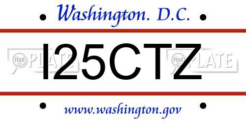 I25CTZ District Of Columbia License Plate