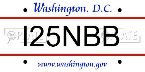 I25NBB District Of Columbia License Plate