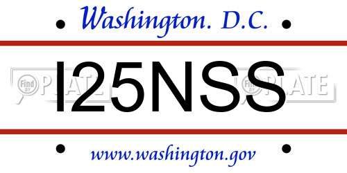 I25NSS District Of Columbia License Plate