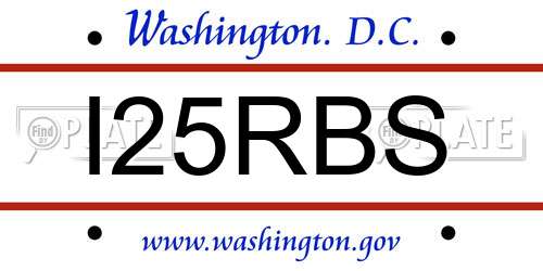 I25RBS District Of Columbia License Plate