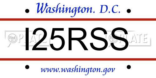 I25RSS District Of Columbia License Plate