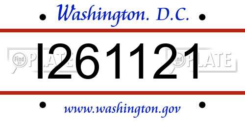 I261121 District Of Columbia License Plate