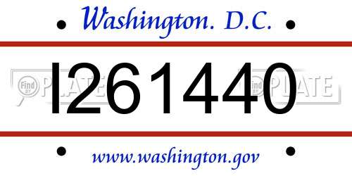 I261440 District Of Columbia License Plate