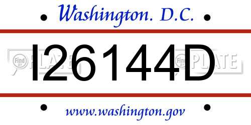 I26144D District Of Columbia License Plate