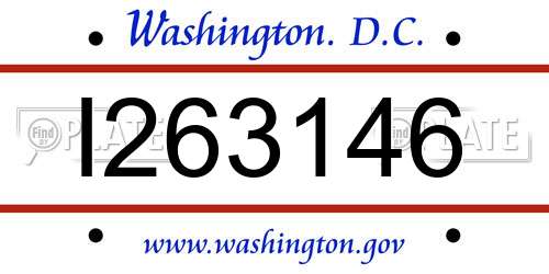 I263146 District Of Columbia License Plate