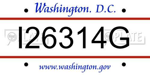I26314G District Of Columbia License Plate