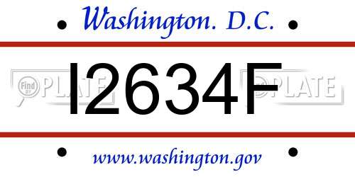 I2634F District Of Columbia License Plate