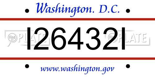 I26432I District Of Columbia License Plate