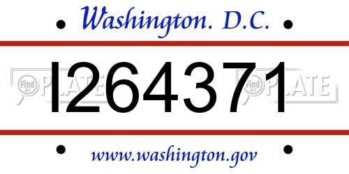 I264371 District Of Columbia License Plate