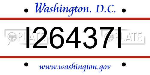 I26437I District Of Columbia License Plate