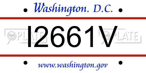 I2661V District Of Columbia License Plate