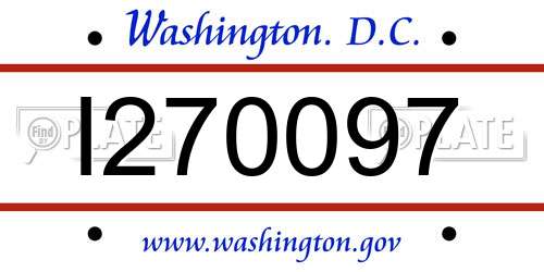 I270097 District Of Columbia License Plate