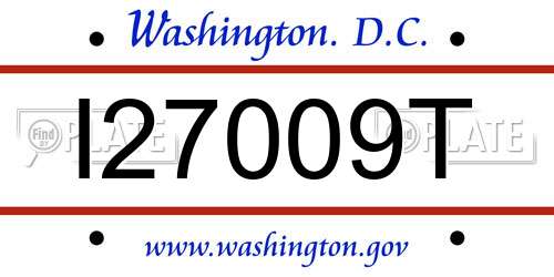 I27009T District Of Columbia License Plate
