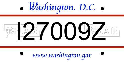 I27009Z District Of Columbia License Plate