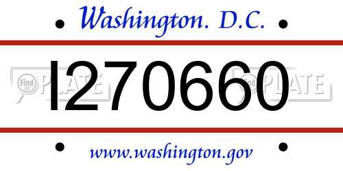 I270660 District Of Columbia License Plate