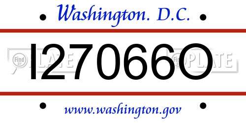 I27066O District Of Columbia License Plate