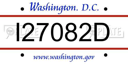 I27082D District Of Columbia License Plate