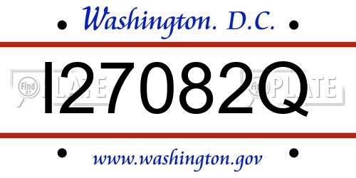 I27082Q District Of Columbia License Plate