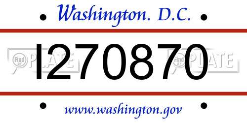 I270870 District Of Columbia License Plate