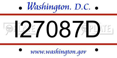 I27087D District Of Columbia License Plate