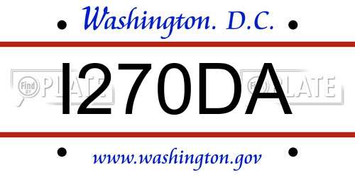 I270DA District Of Columbia License Plate