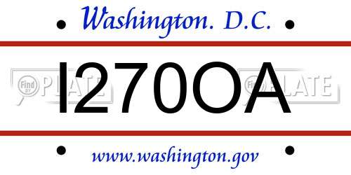 I270OA District Of Columbia License Plate