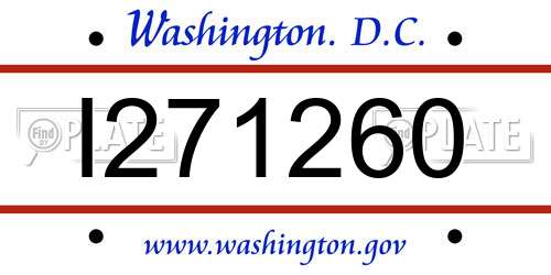 I271260 District Of Columbia License Plate