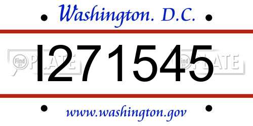 I271545 District Of Columbia License Plate