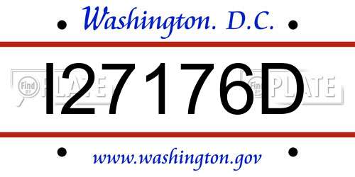 I27176D District Of Columbia License Plate
