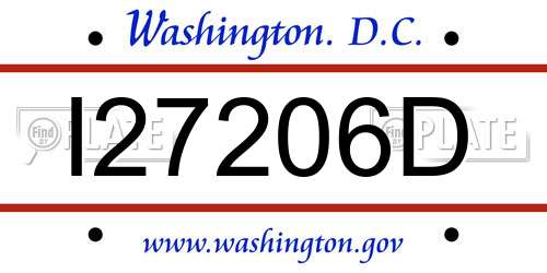 I27206D District Of Columbia License Plate