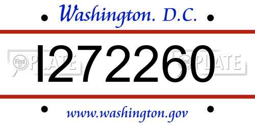 I272260 District Of Columbia License Plate
