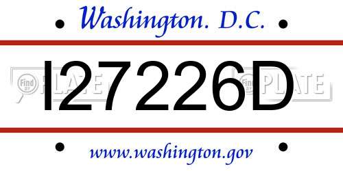 I27226D District Of Columbia License Plate
