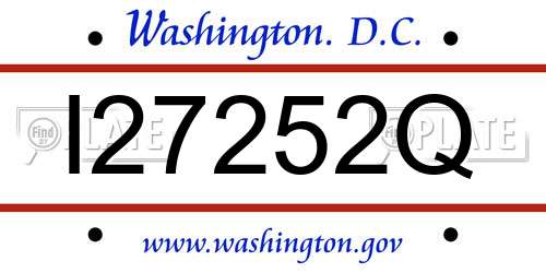 I27252Q District Of Columbia License Plate