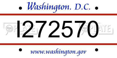 I272570 District Of Columbia License Plate