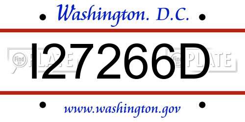 I27266D District Of Columbia License Plate