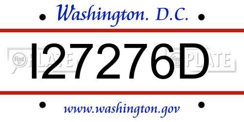 I27276D District Of Columbia License Plate