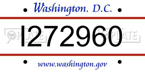 I272960 District Of Columbia License Plate