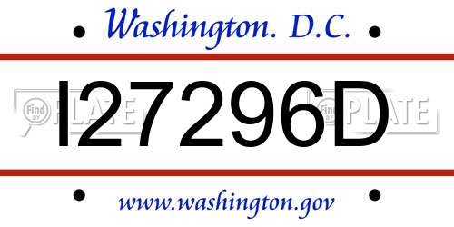 I27296D District Of Columbia License Plate